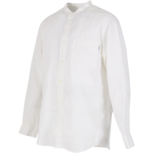 ジムフレックス GYMPHLEX メンズ 長袖シャツ コットンマルチストライプ バンドカラーシャツ ホワイト #J-1352 SLS 父の日 プレゼントの通販は