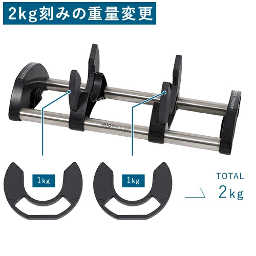 【2/2】FLEXBELL NUOBELL 可変式ダンベル 2kg刻み 32kg フレックスベル 32kg 2kg刻み ブラック 2個 FLEXBELL NUOBELL