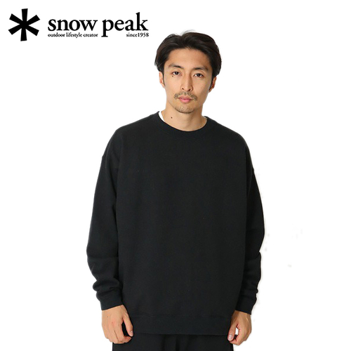 スノーピーク snowpeak メンズ トレーナー リサイクルコットン スウェットクルーネック ブラック SW-22SU401 Recycled Cotton Sweatの通販は
