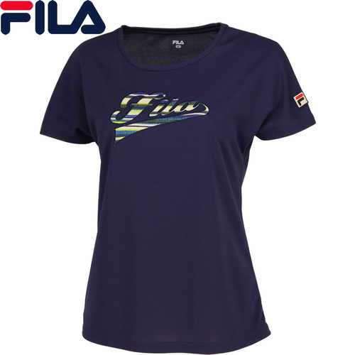 フィラ FILA レディース アップリケTシャツ フィラネイビー VL2696 20 半袖Tシャツ トップス 吸水 速乾 UVカット スポーツウェア テニスの通販は