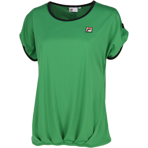 フィラ FILA レディース ゲームシャツ グリーン VL2698 25 半袖Tシャツ ドロップショルダー ウエストタック フェミニン トップス 吸水の通販は