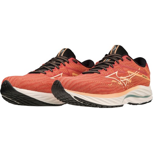 ミズノ MIZUNO メンズ ランニングシューズ ウエーブライダー27 レッド×ホワイト×オレンジ J1GC2303 07 WAVE RIDER 27 2023秋冬モデル