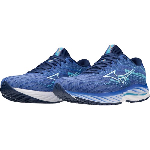 ミズノ MIZUNO レディース ランニングシューズ ウエーブライダー27 ブルー×ホワイト J1GD2303 25 WAVE RIDER 27 2023秋冬モデル レース