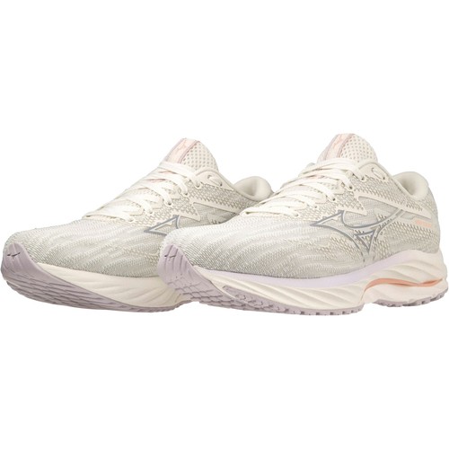 ミズノ MIZUNO レディース ランニングシューズ ウエーブライダー 27SW オフホワイト×グレー×パープル J1GD2306 28 WAVE RIDER 27 SW