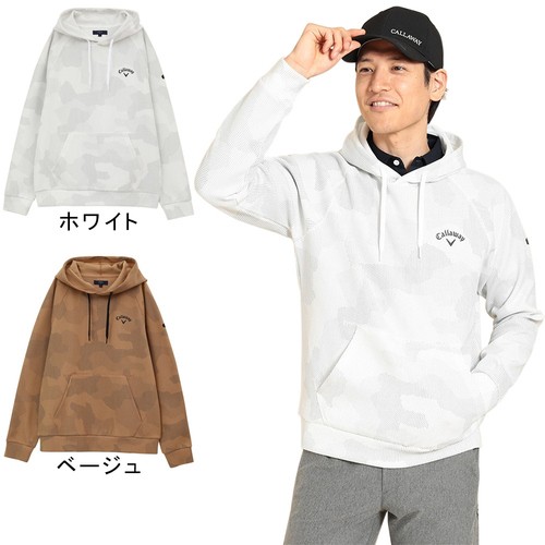 キャロウェイアパレル Callaway Apparel メンズ ゴルフウェア カモフラ柄プリントハーフゲージスウェットパーカー C23217103 パーカー