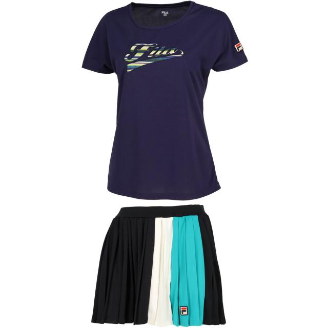 フィラ FILA レディース アップリケTシャツ VL2696 ＆ スコート