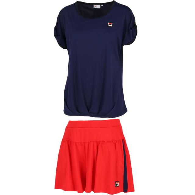新品　FILA 上下セット　セットアップ　トップス　キュロットパンツ　L フィラ FILA レディース ゲームシャツ VL2698 ＆ キュロット