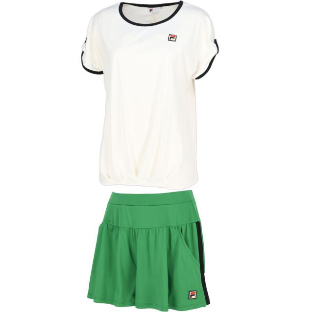 フィラ テニス セットアップ ゲームシャツ M ショートパンツ L FILA フィラ レディース ゲームシャツ VL2697 ＆ スコート