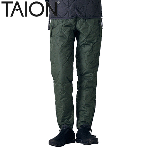 TAION ミリタリー ジップスリット ダウンパンツ ブラック / S