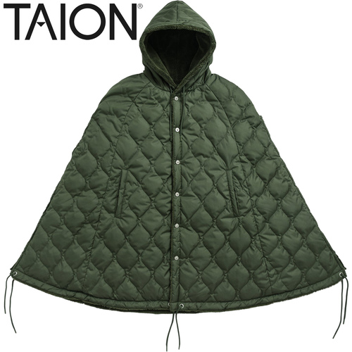 タイオン TAION メンズ レディース ジャケット ミリタリー ダウンケープ オリーブ×オリーブ TAION-CPML-1 アウター ケープ 防寒グッズの通販は
