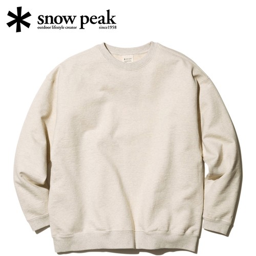 スノーピーク snowpeak メンズ トレーナー リサイクルコットンスウェットクルーネック オートミール SW-22SU401 Recycled Cotton Sweatの通販は 9,196円