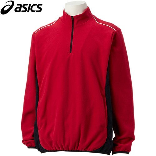 アシックス asics メンズ フリースジャケット レッド 2121A338 600 FLEECE JACKET 野球ウェア 長袖ジャケット プルオーバー