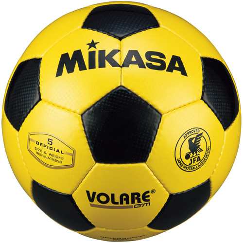 ミカサ MIKASA サッカーボール 5号 検定球 手縫い 黄黒 SVC5011 YBK ...