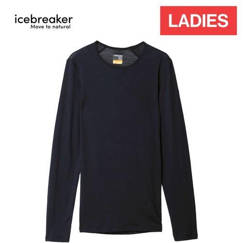 アイスブレーカー icebreaker レディース 長袖Tシャツ 200 オアシス ロングスリーブ クルー ミッドナイトネイビー IXW20220 MI W 200