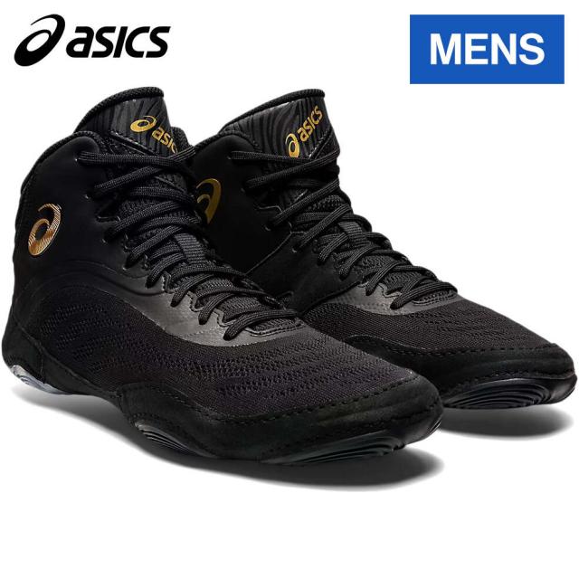 アシックス asics メンズ レスリングシューズ スプリット エリート ブラック/ピュアゴールド 1081A050 002 SPLIT ELITE ボクシング ボクササイズ エクササイズ 軽量 メッシュ 柔軟性 サポート 通気性 スポーツ 靴 くつ