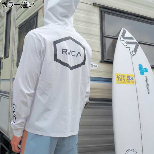 ルーカ RVCA メンズ ヘックス ラッシュガード サーフ フーディ OGR BE041800 HEX LS SURF HOODIE 2024春夏モデル 長袖 ジップアップ