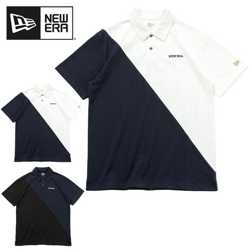 ニューエラゴルフ NEW ERA GOLF メンズ レディース 半袖 ポロシャツ Color Block Diagonal GF SS PL DIAGONAL ゴルフウェア 半袖シャツ