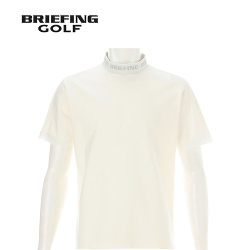 ブリーフィング BRIEFING メンズ ゴルフウェア 半袖シャツ CE MS ロゴリブモックネックリラックスフィット ホワイト BRG241M19 CE MSの通販は