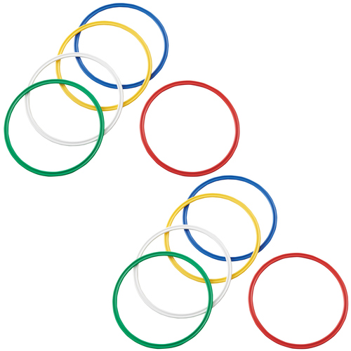 [北海道・沖縄・離島配送不可] ダンノ DANNO エクササイズグッズ サークルリング 5色x2・10本/1組 D332 体育備品 体育用品 グランド用品の通販は