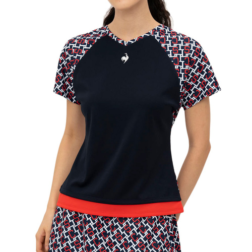 ルコック スポルティフ le coq sportif レディース 2way ゲームシャツ ネイビー QTWXJA03 NV テニス ユニフォーム シャツ トップス 半袖の通販は