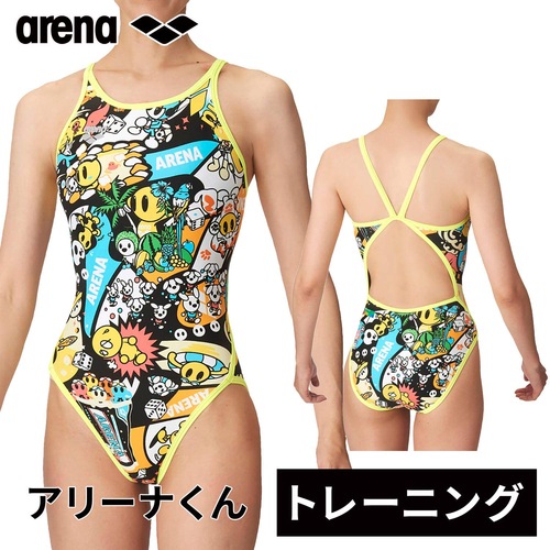 新品 arena アリーナ トレーニングワンピース ブラック×ピンク S アリーナ arena ARENA アリーナ スイミング トレーニング
