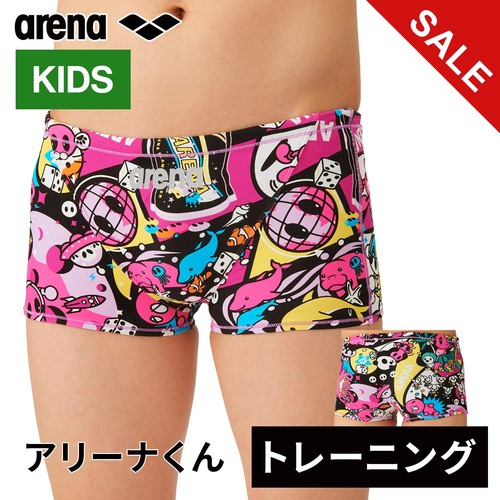 クリアランス アリーナ arena キッズ 水着 トレーニングスパッツ ショートレッグ ブラック×ピンク AS4FWM19B BKPK 2024秋冬モデルの通販は 5,022円