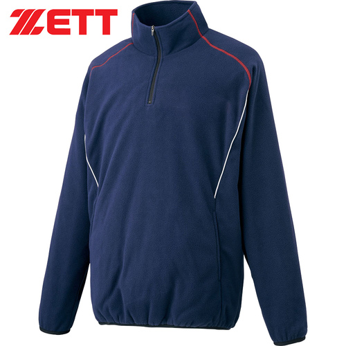 ZETT（ゼット） 野球 長袖／半袖切り替え式ハーフジップジャンパー BOV515 1911 ブラック×ホワイト S