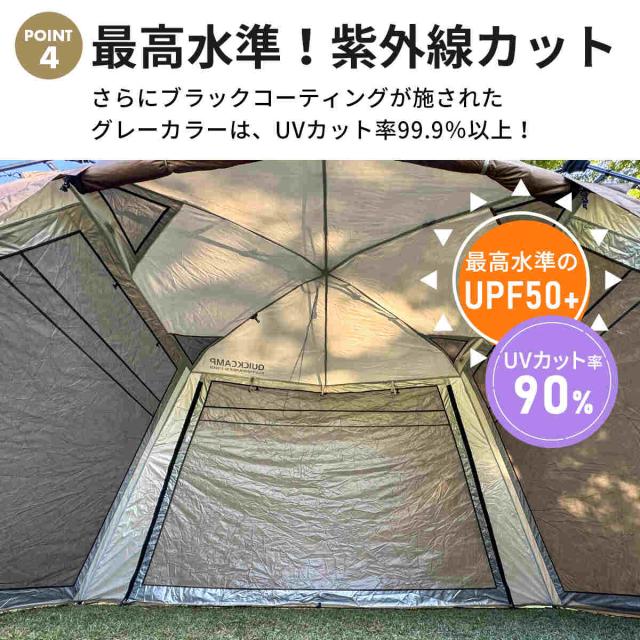 クイックキャンプ　QC-TCRT400 レクタタープ　廃盤品　ネイビー バンライフにタープを】クイックキャンプのTCレクタタープを超