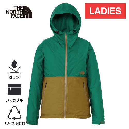 ザ・ノース・フェイス ノースフェイス レディース コンパクトジャケット TNFグリーン×モスグリーン NPW72230 GM COMPACT JACKETの通販は