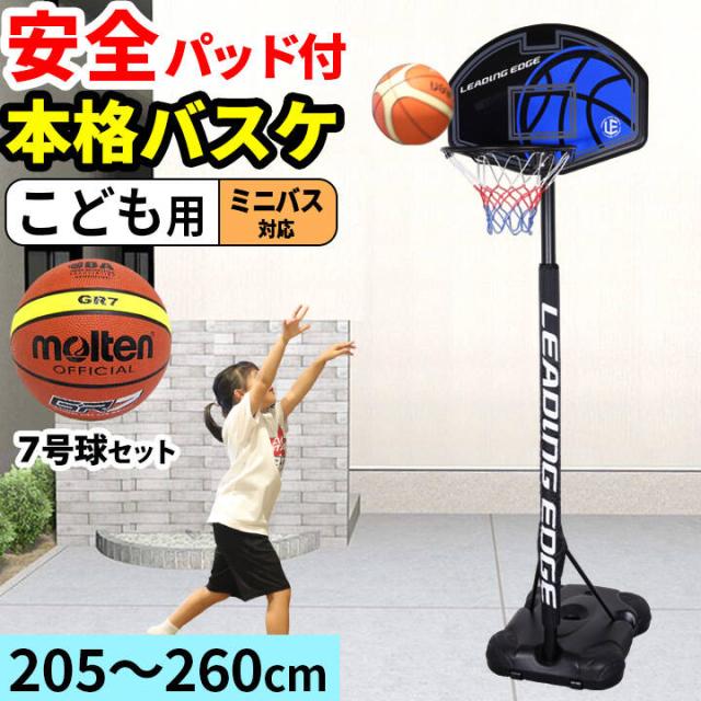 リーディングエッジ LEADING EDGE 【バスケットボール＆ゴールセット】リーディングエッジ バスケットゴール LE-BS260 ＆ モルテン バスケットボール 7号球 BGR7MY スターターセット 初心者 スポーツ トレーニング 練習 送料無料 家庭用 バスケゴール シュート練習