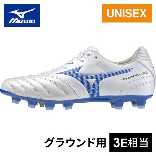 ミズノ MIZUNO メンズ レディース サッカー スパイク モナルシーダネオ 3 WIDE PRO ホワイトパール×レーザーブルー P1GA2423 25