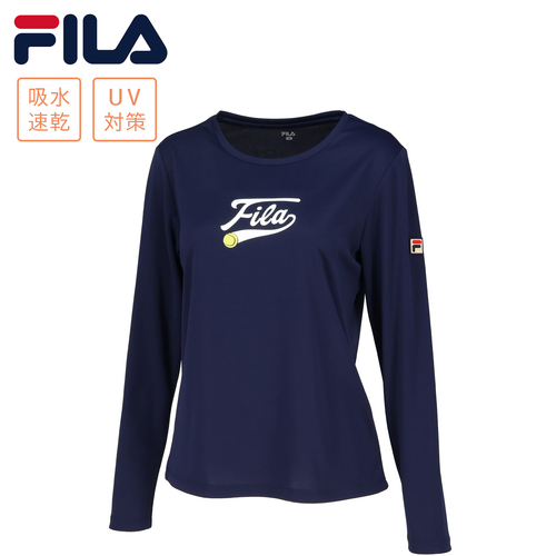 フィラ FILA レディース ロゴプリント バックホールメッシュ ロングスリーブTシャツ フィラネイビー VL2954 20 2024秋冬モデルの通販は 6,050円