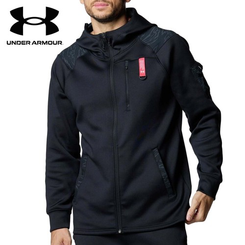 アンダーアーマー UNDER ARMOUR メンズ アーマーニット ハイブリッド フルジップ ジャケット ブラック 1388233 001 トレーニングウェア