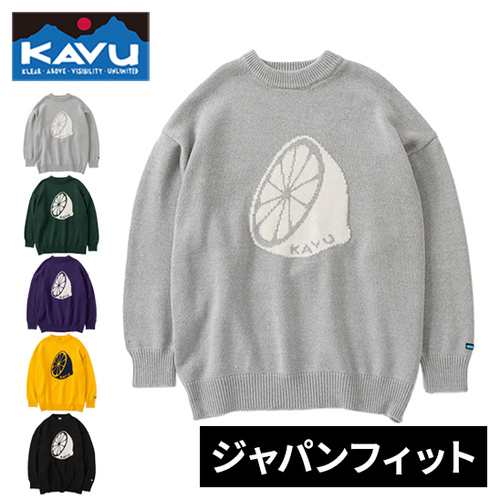 カブー KAVU メンズ セーター レモンニット Lemon Knit トップス カットソー 長袖 KAVUレモン レトロデザイン ジャパンフィット