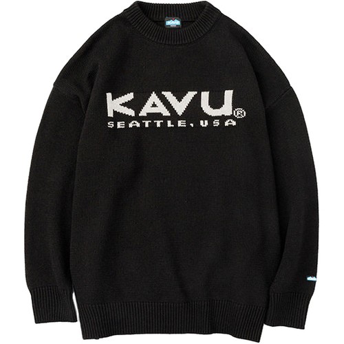 カブー KAVU メンズ セーター ロゴニット Logo Knit トップス カットソー 長袖 KAVUロゴ レトロデザイン ジャパンフィット