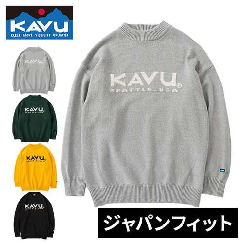 カブー KAVU メンズ セーター ロゴニット Logo Knit トップス カットソー 長袖 KAVUロゴ レトロデザイン ジャパンフィット