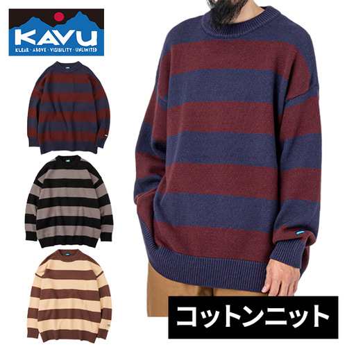 カブー KAVU メンズ セーター ボーダーニット Border Knit トップス カットソー 長袖 クルーネック シンプル ジャパンフィット