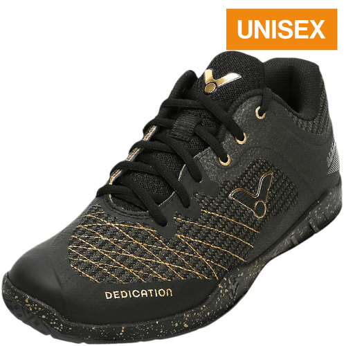 ビクター VICTOR メンズ レディース バドミントンシューズ シューズ ブラック/ゴールド VG-HS CX 屋内 室内 インドア バトミントンの通販は