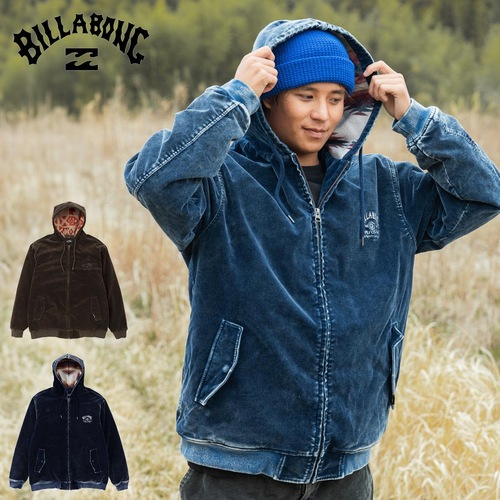 ビラボン BILLABONG メンズ ジャケット インディゴベロア BE012755 INDIGO VELOUR 2024秋冬モデル アウター 上着 ジップアップの通販は
