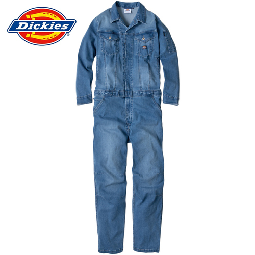 ディッキーズ Dickies メンズ レディース ストレッチシルキーデニムツナギ ライトインディゴ D-686 51 オールインワン つなぎ 長袖の通販は