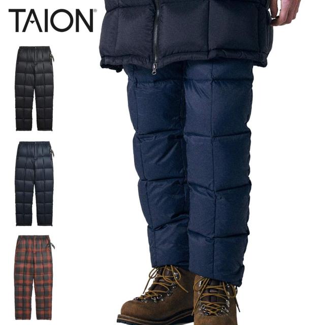 タイオン TAION メンズ レディース ロングパンツ マウンテン パッカブル ボリュームダウンパンツ TAION-131VMTP VOLUME DOWN PANTS ボトムス 長ズボン 防寒着 コンパクト収納 収納袋付き ウィンター カジュアルウェア アウトドア