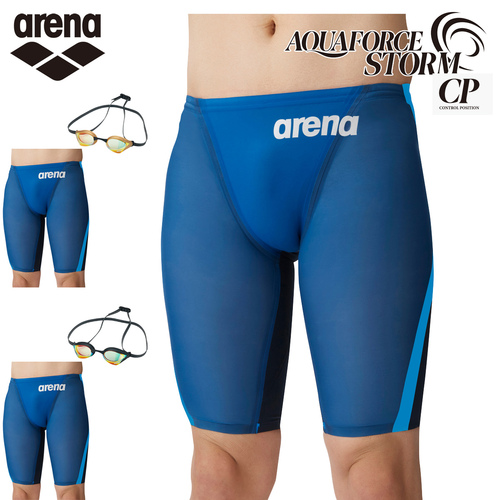 アリーナ arena アクアフォースストーム CP レーシングスパッツ ハーフレッグ ARN-4001M & コブラコア レーシングゴーグル AGL-O240Mの通販は 22,571円
