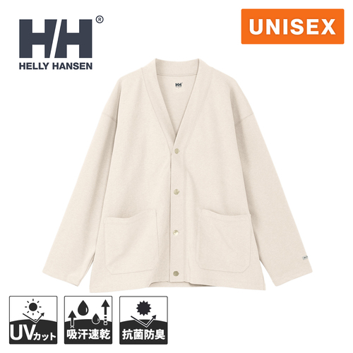 ヘリー・ハンセン HELLY HANSEN メンズ レディース マリンパイルカーディガン アイボリー HH32526 IV Marine Pile Cardigan 2025春夏モデル カーディガン UVカット 速乾 プール 海 ビーチ レジャー 羽織 アウター