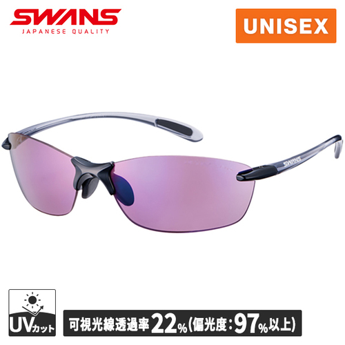 スワンズ SWANS メンズ レディース スポーツサングラス Airless-Leaf fit ウルトラレンズ for DRIVINGモデル クリアスモーク×ブラックの通販は