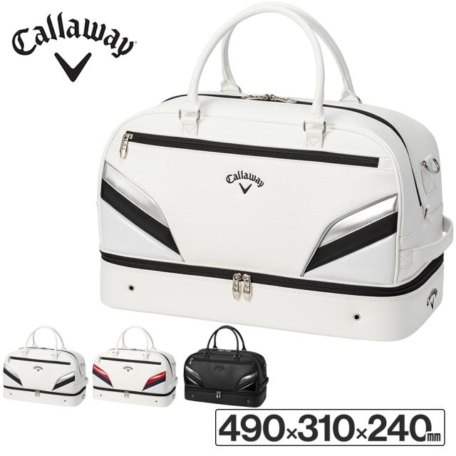 キャロウェイ 防水PU ボストンバッグ ゴルフ服バッグ ホワイト
