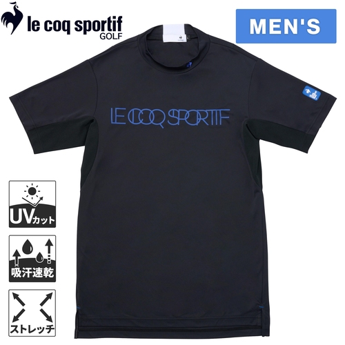 ルコック スポルティフ le coq sportif メンズ カラーブロック柄モックネック半袖シャツ LG5SHS51M ゴルフウェア 半袖シャツ 通気性 立体トップス クーリング トップス シャツ・ポロシャツ