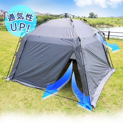 クイックキャンプ　スクリーンタープ　サンド 90秒設営】ワイドスクリーンタープ 4m×2.8m サンドQUICKCAMP