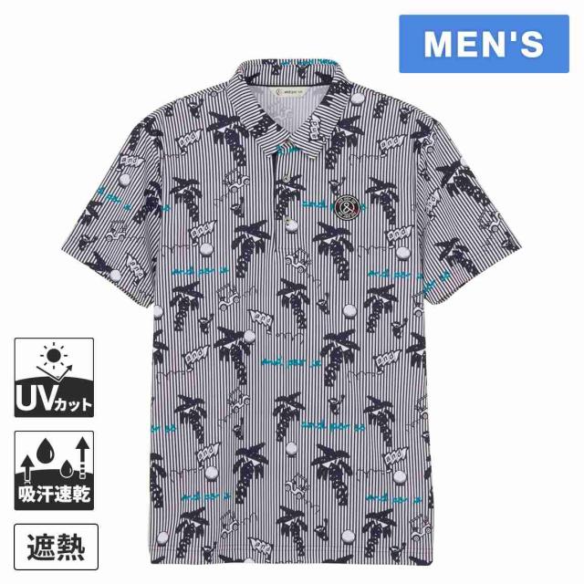 アンパスィ and per se メンズ ゴルフウェア 半袖シャツ ソルケア