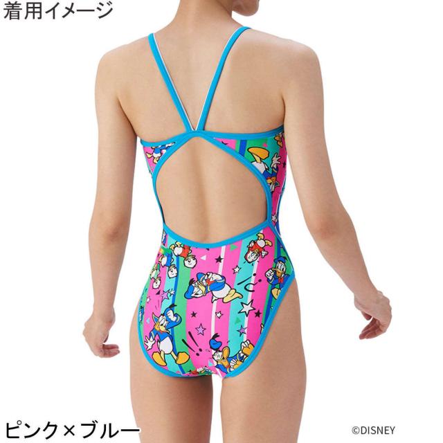 arena(アリーナ)競泳水着 ブルー×イエロー×ホワイト Vパン・競パン L