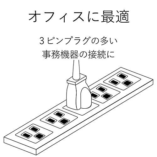 エレコム 電源タップ 雷ガード 抜け止めコンセント 4個口 3Pプラグ